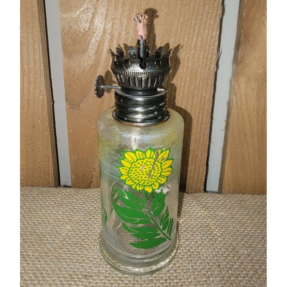 Vintage Oil Lamp Sunflower Lamplight Austria 6 In Base Only